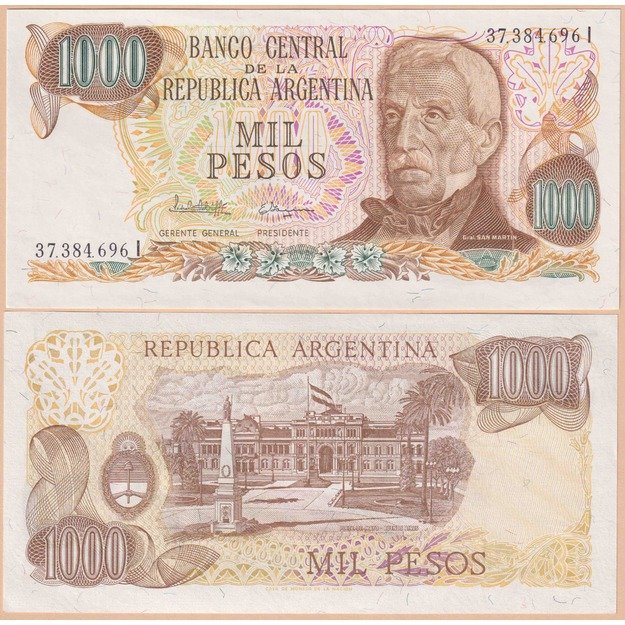 Argentina 1000 pesos 1976-1983 p#304d(1) UNC