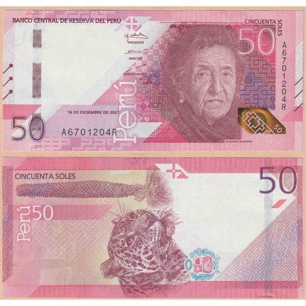 Peru 50 solių 2021 p#W198 UNC