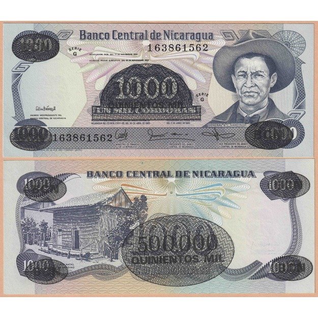 Nikaragva 500000 kordobų 1987 p#150 UNC