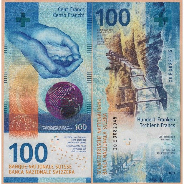 Šveicarija 100 frankų 2020 (3) p#W77A UNC