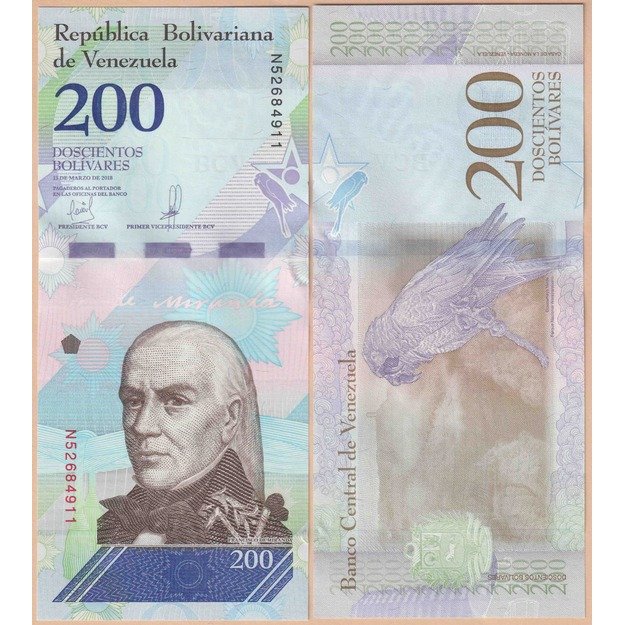 Venesuela 200 bolivarų 2018 p#107 UNC 2018 03 13
