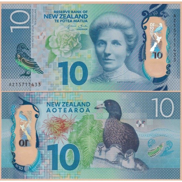 Naujoji Zelandija 10 dolerių 2015 p#192 UNC