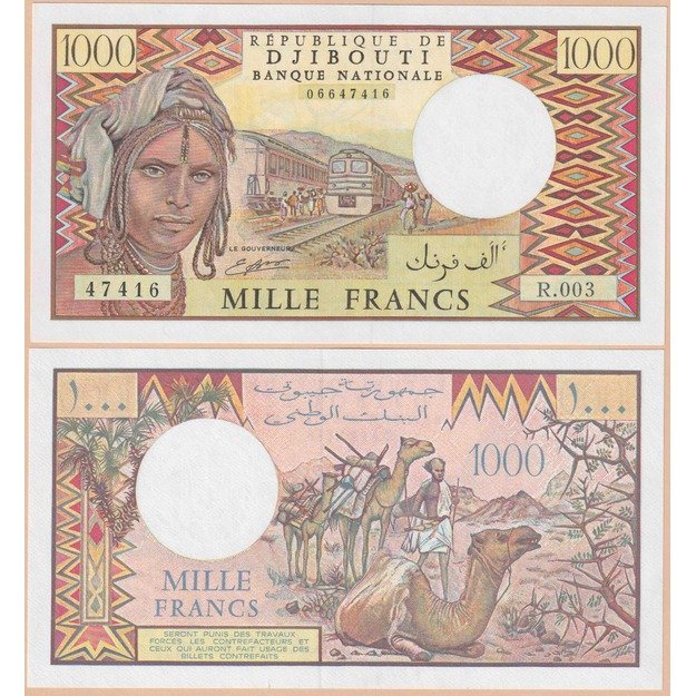 Džibutis 1000 frankų 1979-2005 p#37d(1) UNC