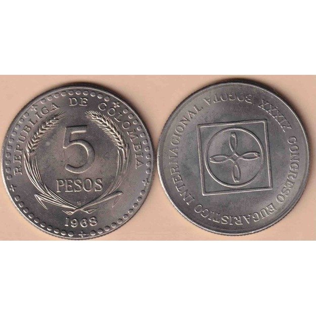 Kolumbija 5 pesai 1968 km#230 39-asis tarptautinis eucharistijos kongresas UNC