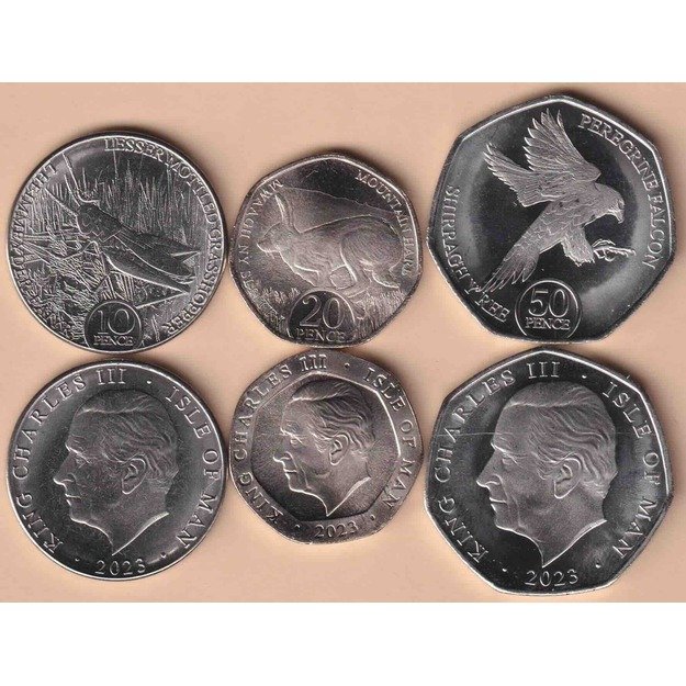 Meno sala 3 monetų 2023 rinkinys km#1786-1798 UNC