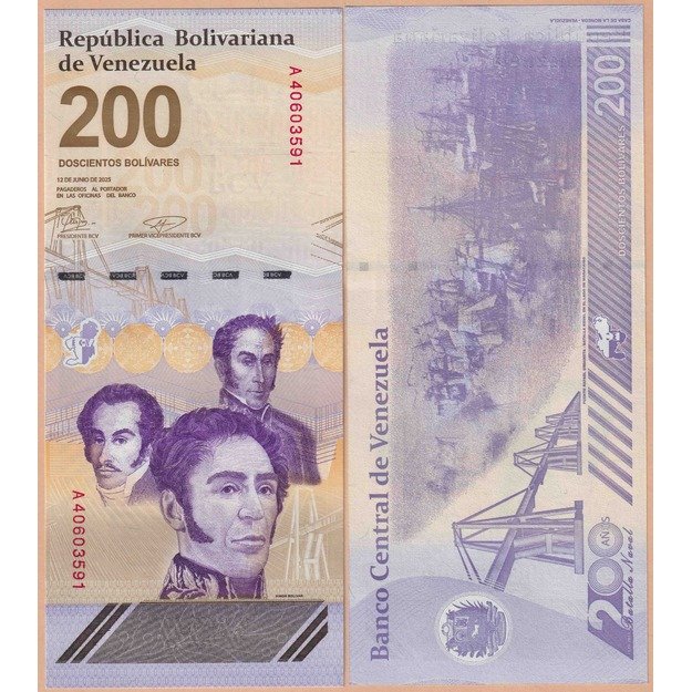 Venesuela 200 bolivarų 2025 p#W120 UNC