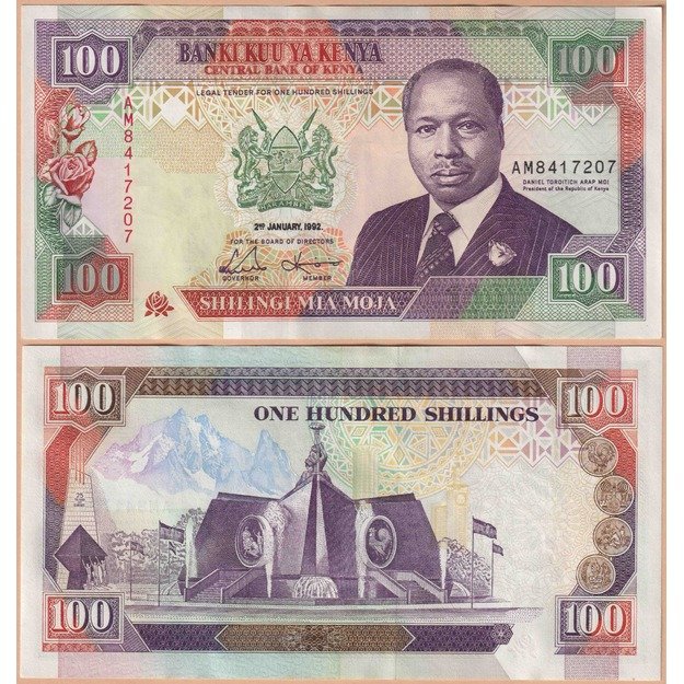 Kenya 100 shillings 1992 p#27d UNC