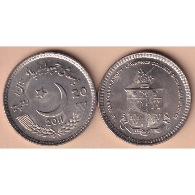 Pakistan 20 rupees 2011 km#72 150 years celebrations of Lawrence college UNC