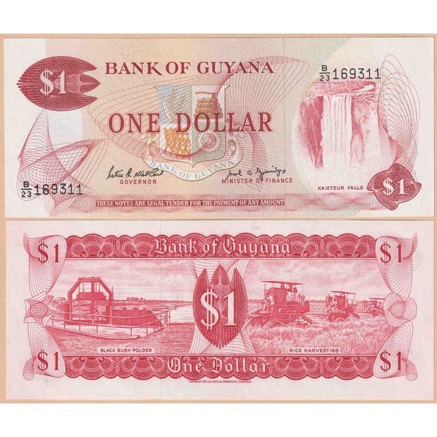 Gajana 1 doleris 1989 p#21f UNC