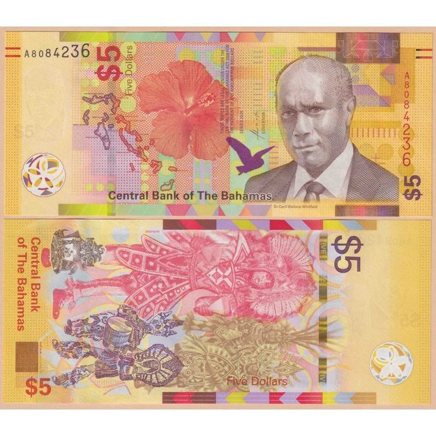 Bahamos 5 doleriai 2020 p#W78A UNC