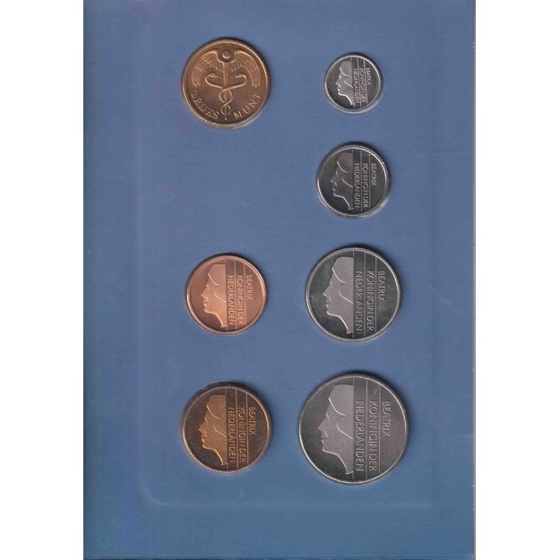 Nyderlandai 6 monetų 1990 rinkinys km#202-210 UNC