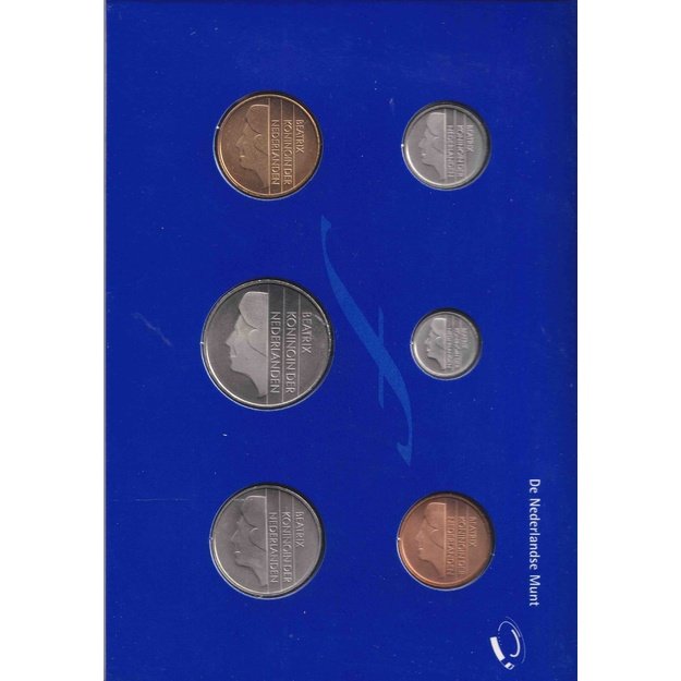 Nyderlandai 6 monetų 2000 rinkinys km#202-210 UNC