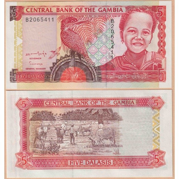 Gambia 5 dalasiai 1996 p#16 UNC