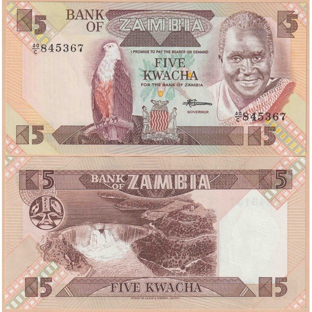 Zambija 5 kvačos 1980-1988 p#25d UNC