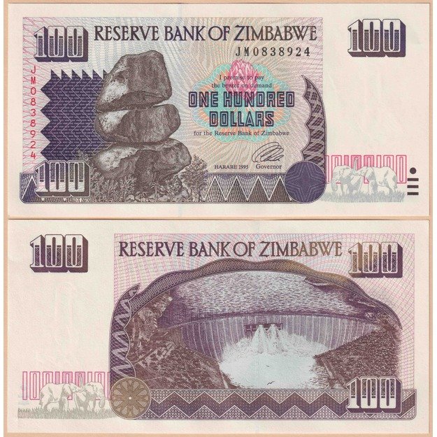 Zimbabvė 100 dolerių 1995 p#9 UNC