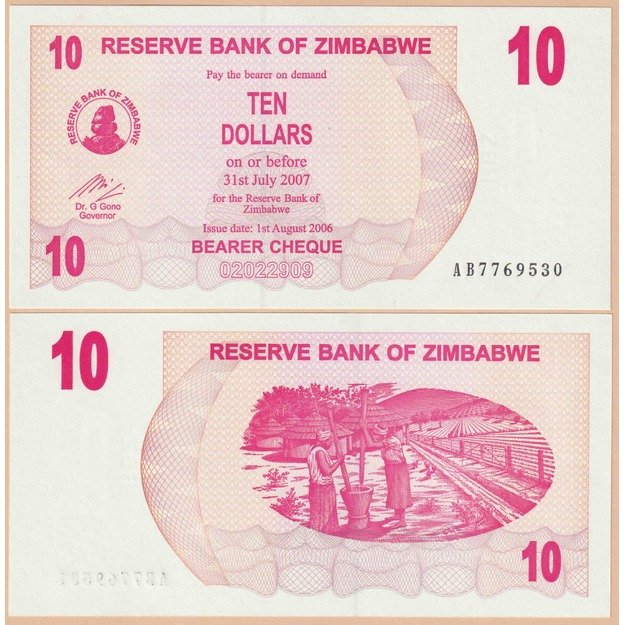 Zimbabvė 10 dolerių 2006 p#39 UNC