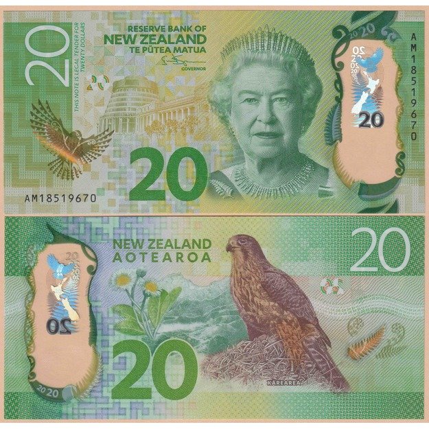 Naujoji Zelandija 20 dolerių 2018 p#193 UNC