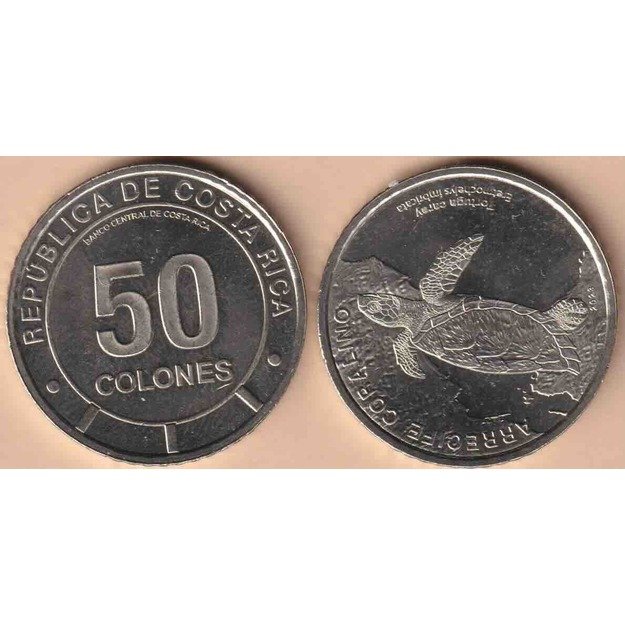 Kosta Rika 50 kolonų 2023 vėžlys UNC