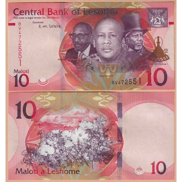 Lesotas 10 maloti 2024 p#W26 UNC