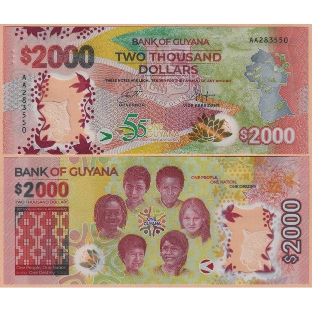 Gajana 2000 dolerių 2021 p#W42 55 nepriklausomybės metai UNC
