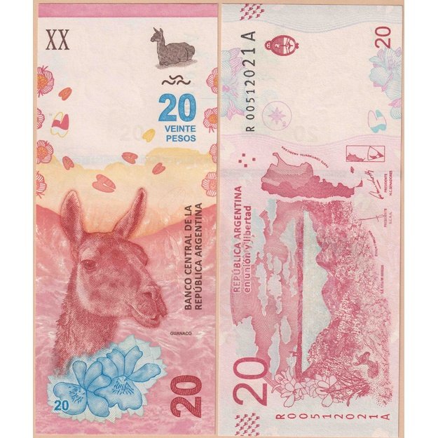 Argentina 20 pesų 2017 p#361(1)r UNC REPLACEMENT