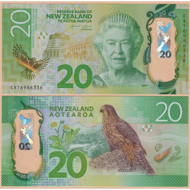 Naujoji Zelandija 20 dolerių 2016 p#193 UNC