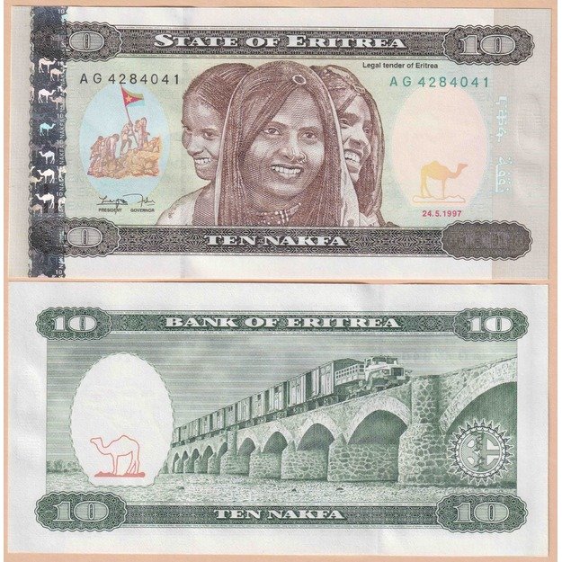 Eritrėja 10 nakfų 1997 p#3 UNC