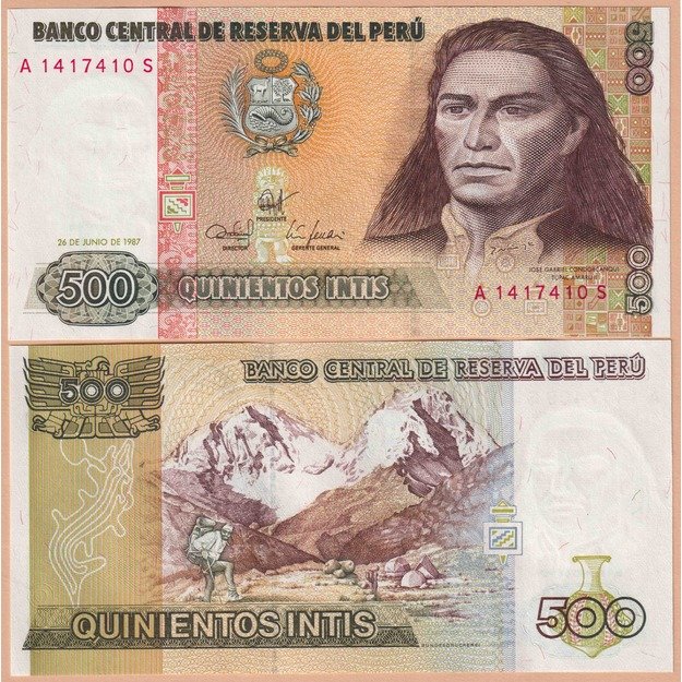 Peru 500 inčių 1987 p#134b UNC