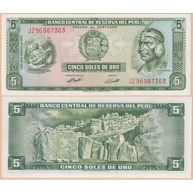 Peru 5 soliai 1971 p#99b aUNC