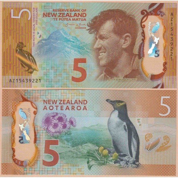 Naujoji Zelandija 5 doleriai 2015 p#191 UNC