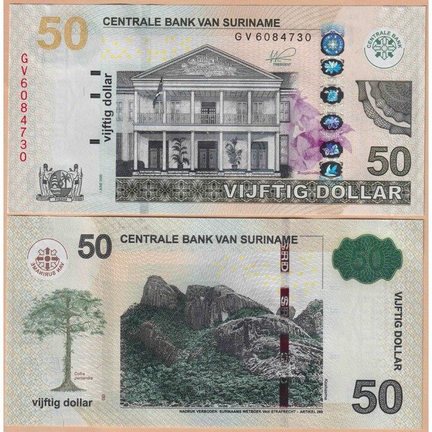 Surinamas 50 dolerių 2020 p#165 UNC