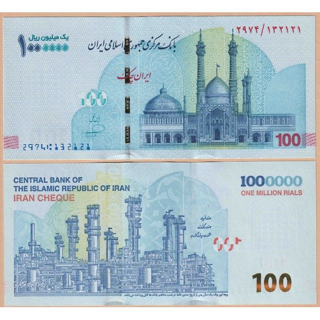 Iranas 1000000 rialų 2022 p#W166(2) UNC
