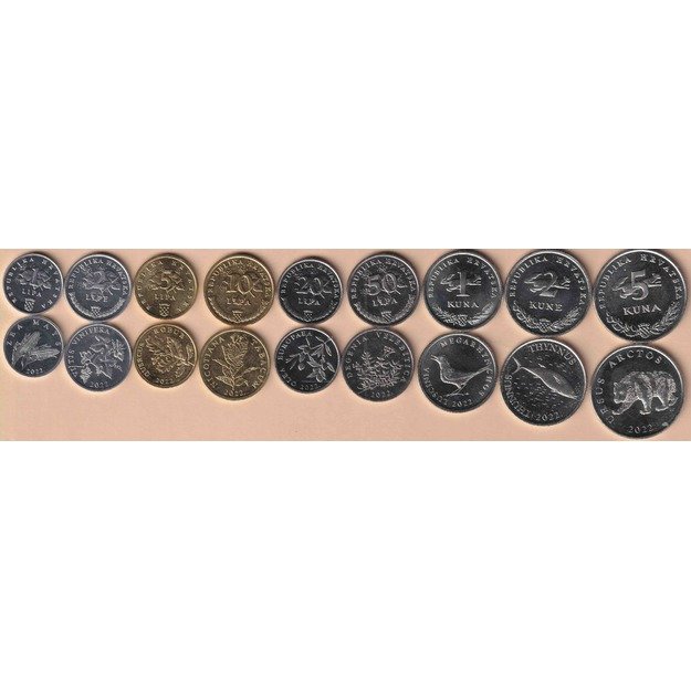 Kroatija 9 monetų rinkinys 2022 km#12-23 UNC