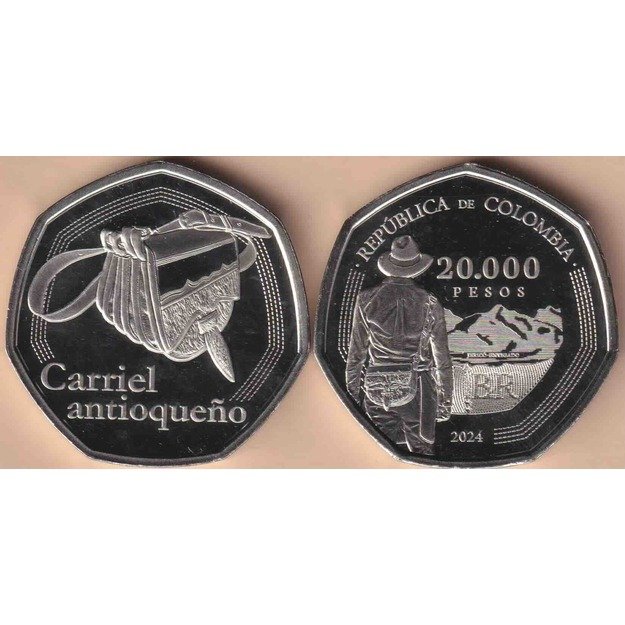 Kolumbija 20000 pesų 2024 km#307 Carriel antioqueño UNC