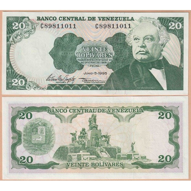 Venesuela 20 bolivarų 1995 p#63e UNC