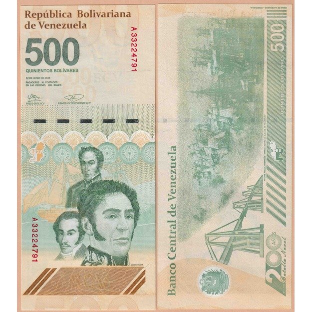 Venesuela 7 banknotų 2021-2025 rinkinys p#W115-p#W121 UNC 7