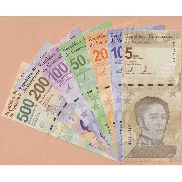 Venesuela 7 banknotų 2021-2025 rinkinys p#W115-p#W121 UNC