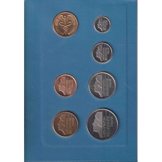 Nyderlandai 6 monetų 1992 rinkinys km#202-210 UNC