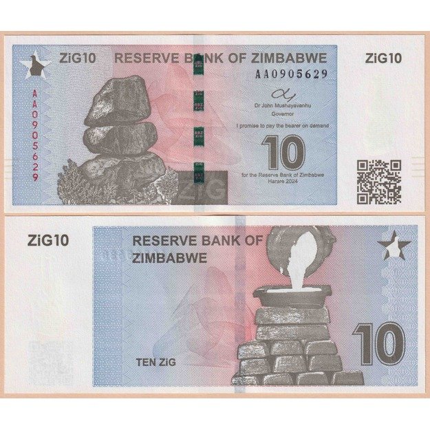 Zimbabvė 10 zigų 2024 p#W110 UNC