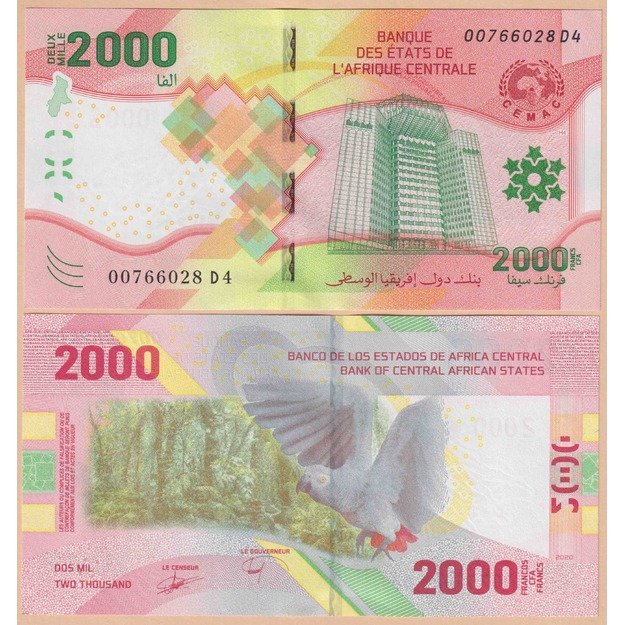 Centrinės Afrikos Valstybės 2000 frankų 2020 p#W702 UNC