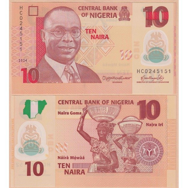 Nigerija 10 nairų 2024 p#39 UNC