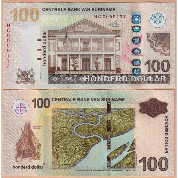 Surinamas 100 dolerių 2020 p#166 UNC
