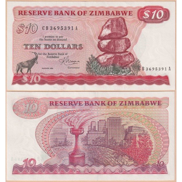 Zimbabvė 10 dolerių 1983 p#3d UNC
