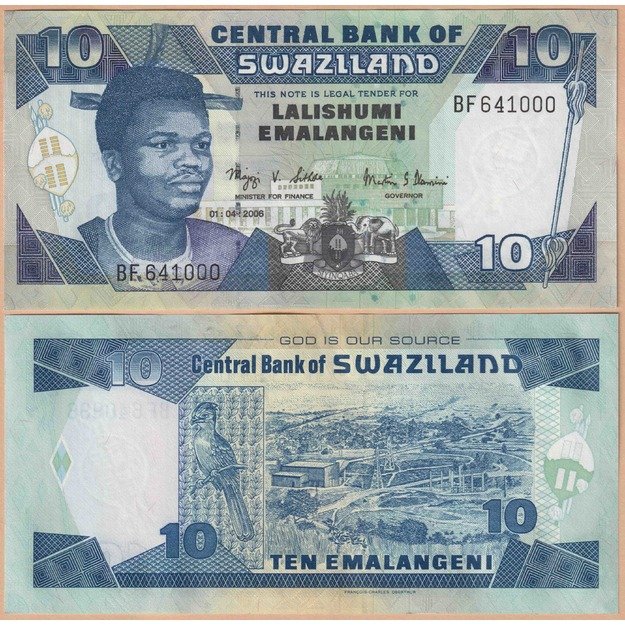 Svazilandas 10 emalangenių 2006 p#29c UNC