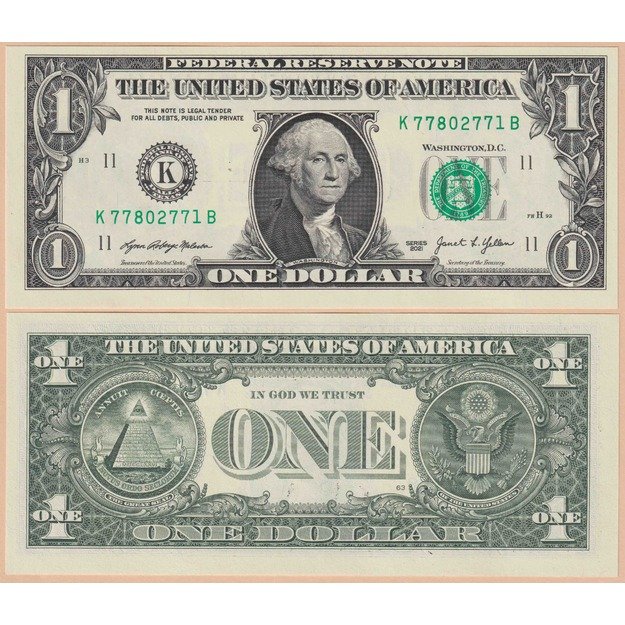 Jungtinės Amerikos Valstijos 1 doleris 2021 "K" p#W549 UNC