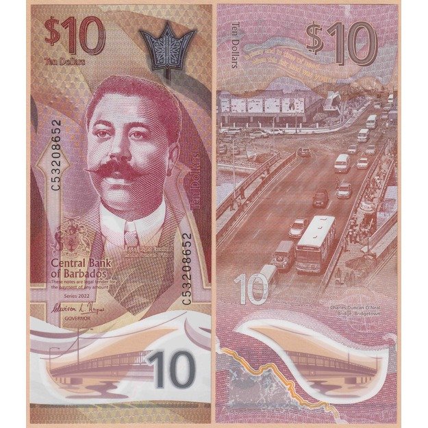 Barbadosas 10 dolerių 2022 p#W82 UNC