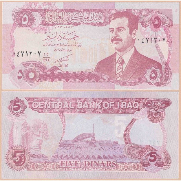 Irakas 5 dinarai 1992 p#80c UNC
