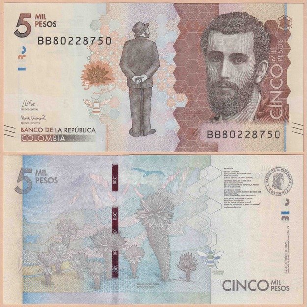 Kolumbija 5000 pesų 2023 p#459 UNC