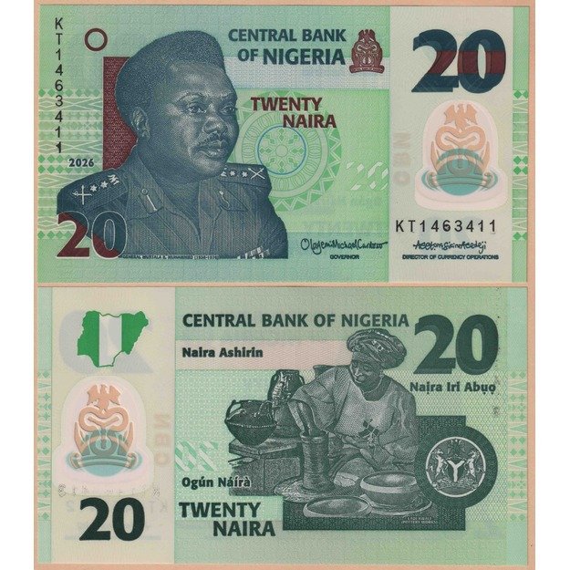 Nigerija 20 nairų 2026 p#34 UNC