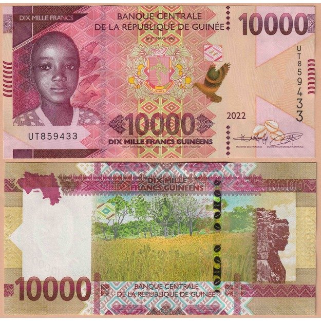 Gvinėja 10000 frankų 2022 p#W49A UNC